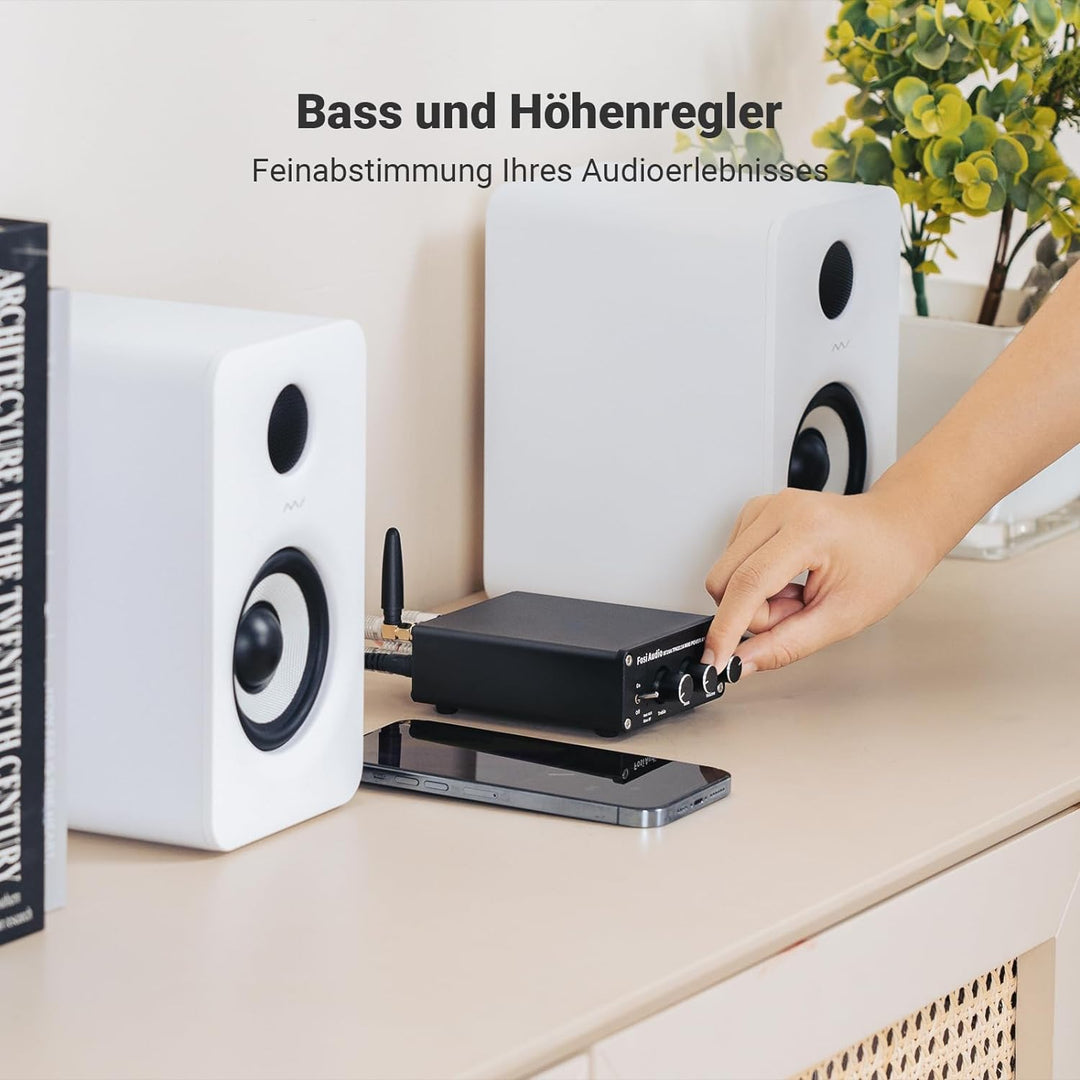 Fosi Audio BT20A Bluetooth Verstärker, 200W Mini Hifi Verstärker mit TPA3116 Amp Chip, Bass und Treb