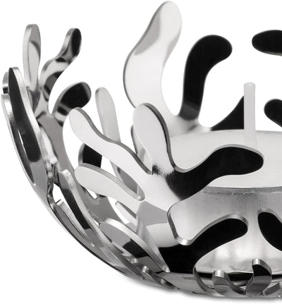 Alessi %22Mediterraneo%22 Obstschale aus Edelstahl, 29 cm &%22Mediterraneo%22 Teelichthalter, Edelst