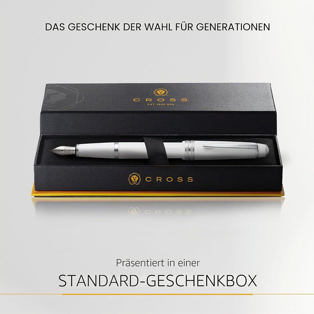 Cross Bailey Light Füllfederhalter (Federstärke F, inkl. Geschenkverpackung) Weiss F-Feder - fein We