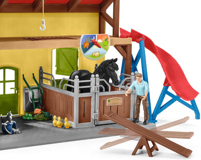 schleich 42485 Pferdestall, für Kinder ab 3+ Jahren, FARM WORLD - Spielset neue Verpackung