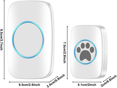 DONGKER Haustiere Kabellose Trainingsglocken, Drahtlose Hundeklingel/Katzenklingel Buzzer, IP44 Wass