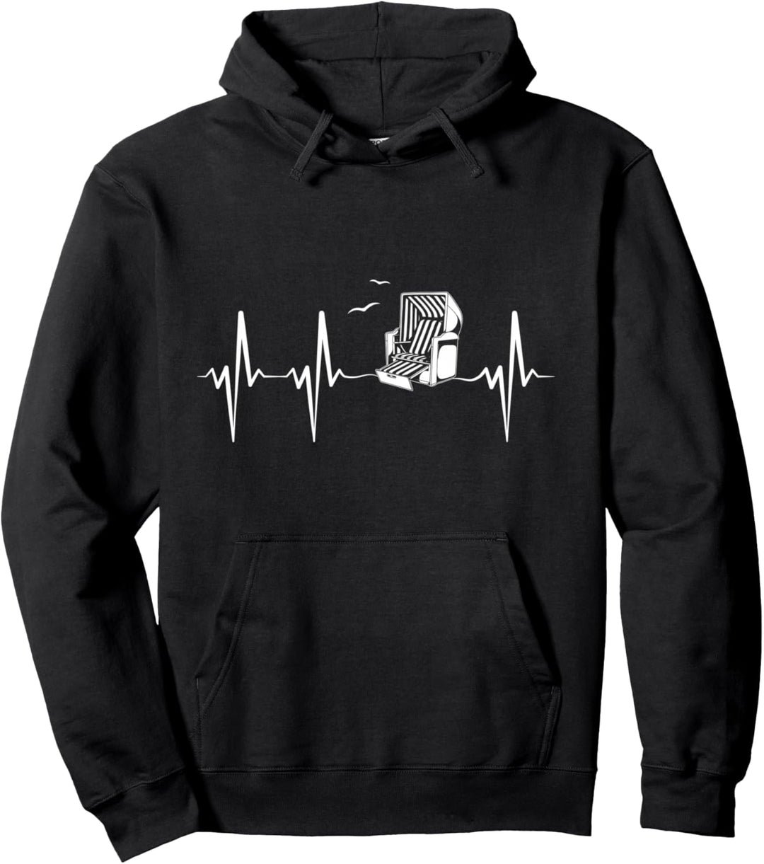 Ostsee Strandkorb Herzschlag Norden Meer Geschenkidee Moin Pullover Hoodie