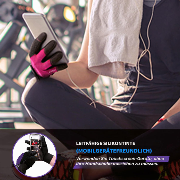 RDX Fitness Handschuhe Vollfinger Damen Herren, Gewichtheben Touchscreen Trainingshandschuhe, Bodybu