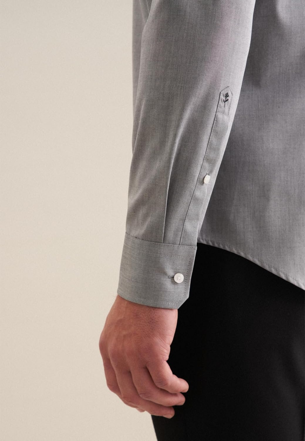 Seidensticker Herren Slim Fit Bügelfrei Business Kent Langarm Businesshemd 42 Dunkelgrau, 42 Dunkelg