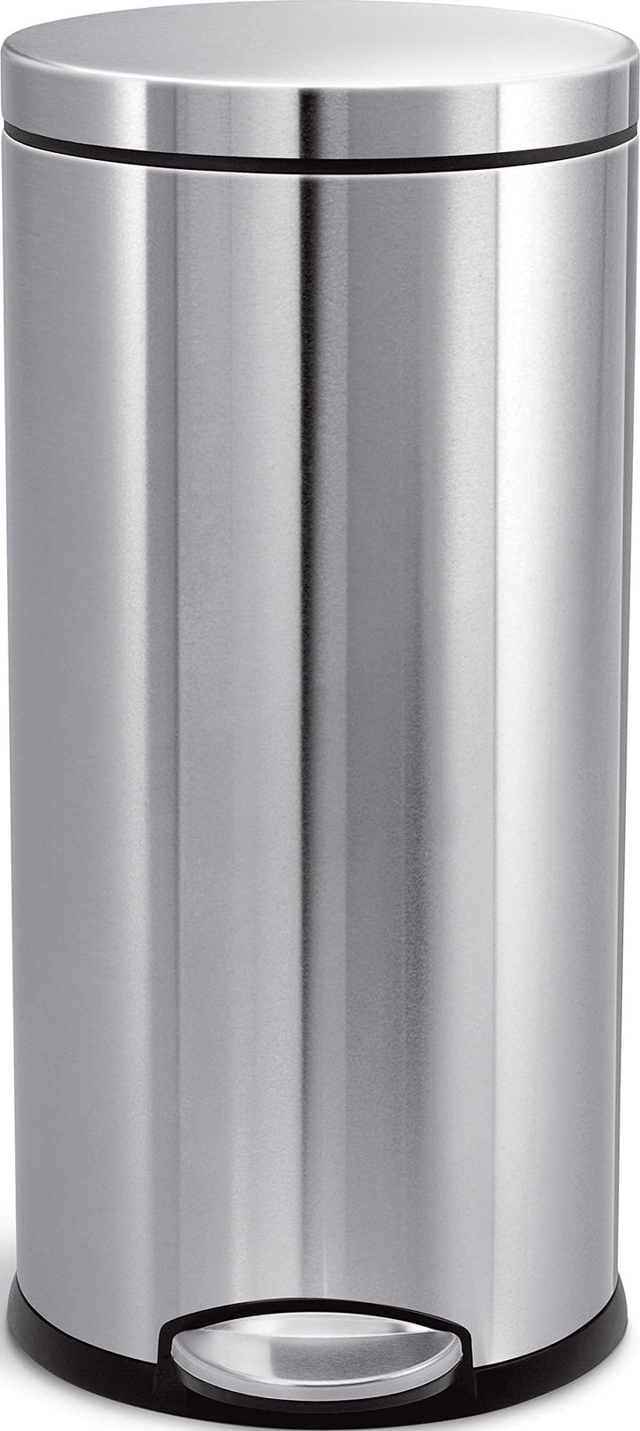 simplehuman CW1810 30 Liter, runder Treteimer, Mülleimer Küche, gebürsteter Stahl, 10 Jahre Garantie