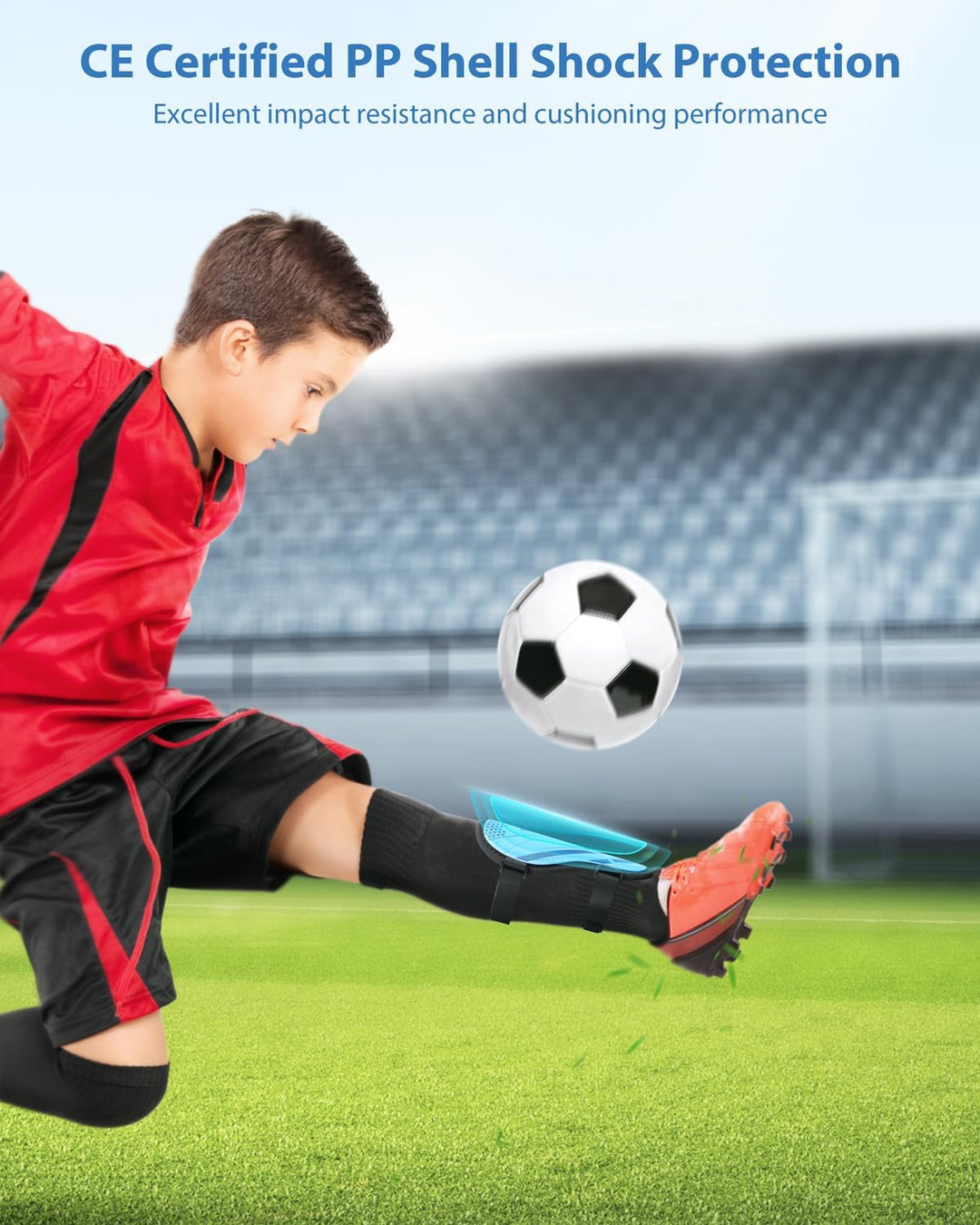 Schienbeinschoner Kinder Fussball Zertifiziert Airsfish Leichte,Langlebige,rutschfeste Schienbeinsch