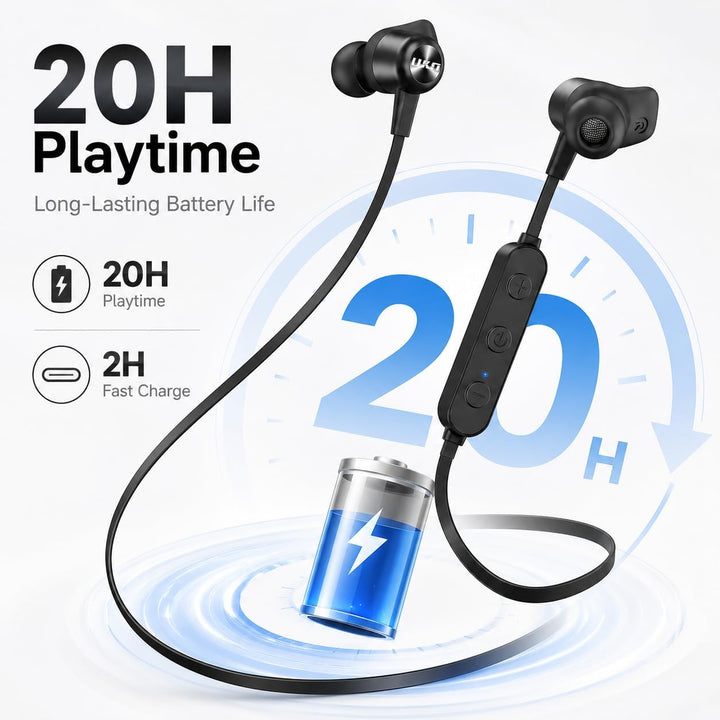 Bluetooth Kopfhörer Kabellos 5.0 Sport, 20 Std Spielzeit, IPX7 Wasserdicht, In-Ear Kopfhörer mit Mik