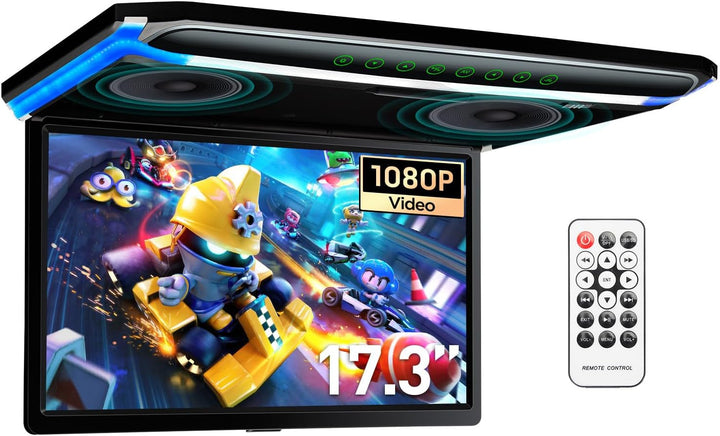 XTRONS 17,3“ Digital TFT FHD 16:9 Bildschirm für Auto Bus unterstützt 1080P Video Auto Overhead Play