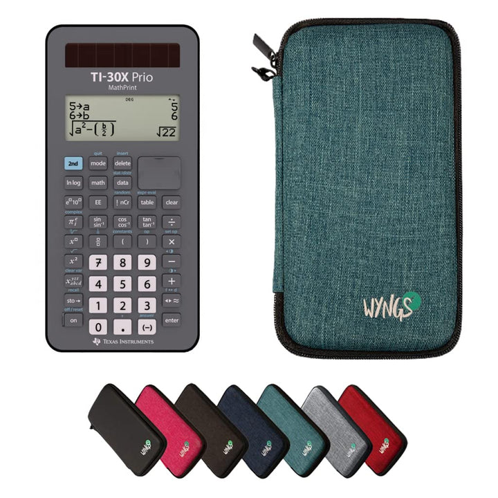 CALCUSO Sparpaket: TI-30X Prio MathPrint + WYNGS Schutztasche türkis + Erweiterte Garantie von CALCU