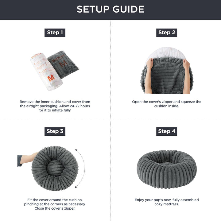 BEDSURE orthopädisches Katzen Bettchen - Flauschiges Donut 51x51x15cm rundes Katzensofa mit waschbar