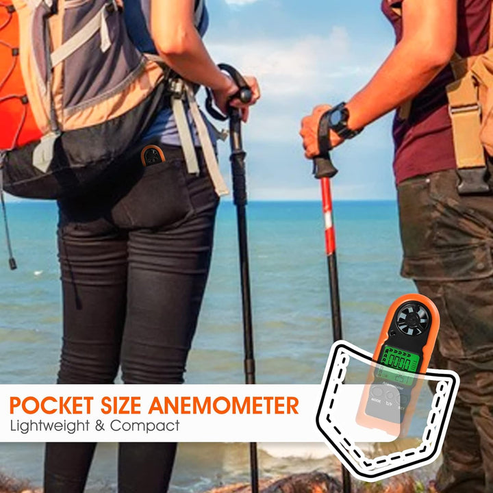 LYCEBELL Handheld Windmesser, LC-818 Digital Anemometer Windmessgerät Messen von Windgeschwindigkeit