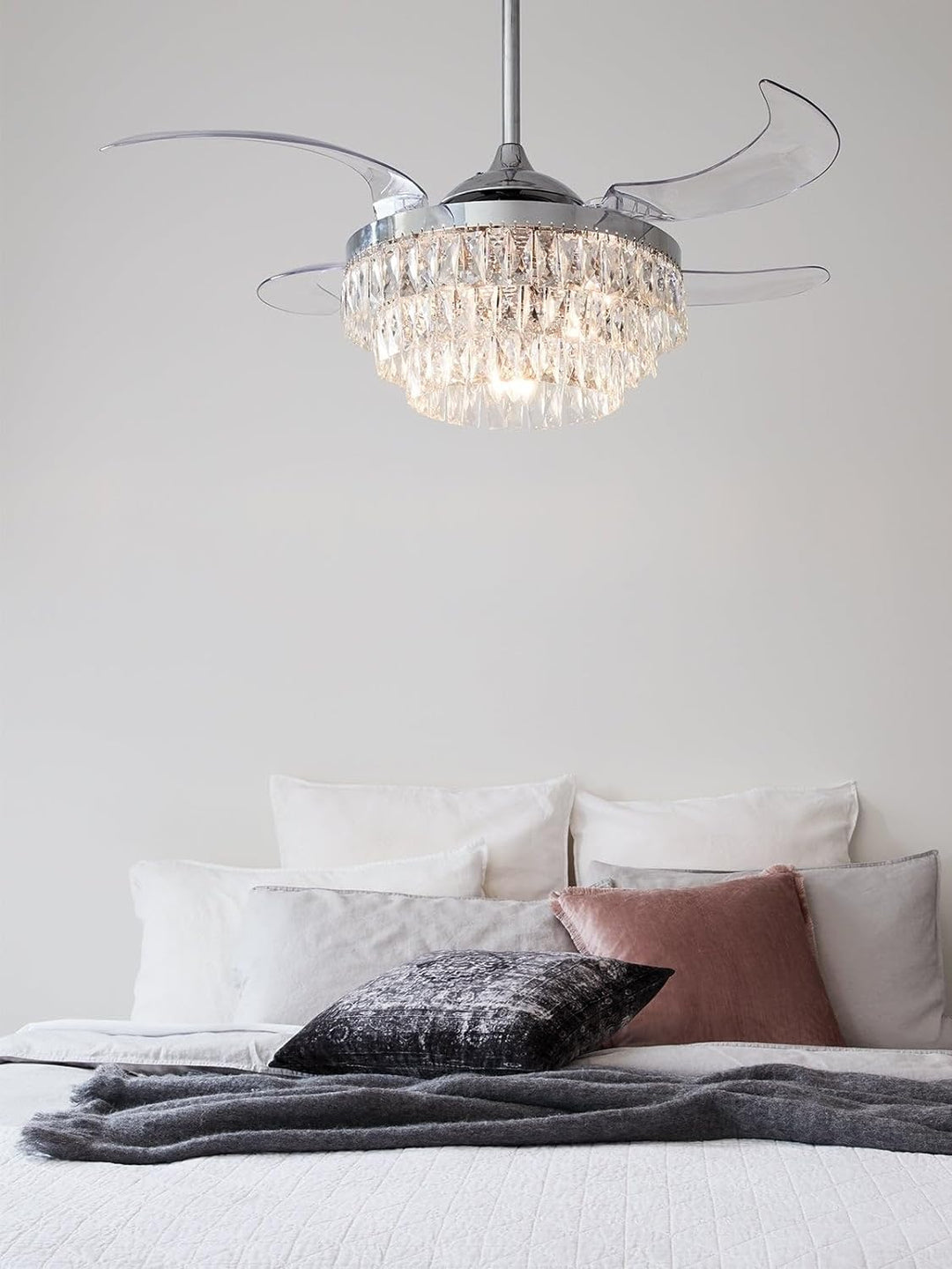 FANAWAY Deckenventilator Veil, Ventilator mit Beleuchtung, Deckenlüfter im edlen Design mit ausklapp