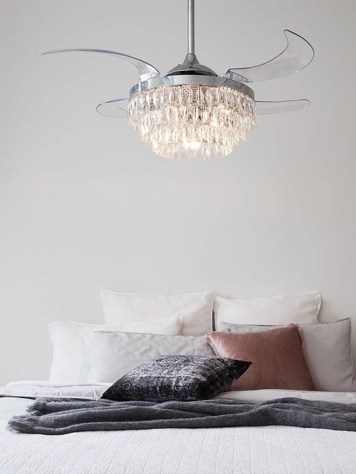 FANAWAY Deckenventilator Veil, Ventilator mit Beleuchtung, Deckenlüfter im edlen Design mit ausklapp