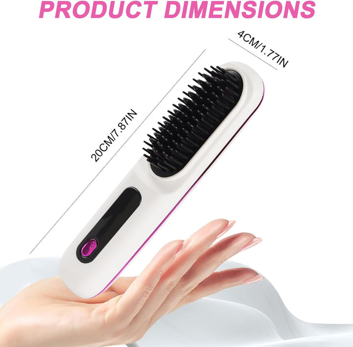Kabellos Stylingbürste Für Kurze Haare - Anti Gabel Elektrische Haarbürste, Glatter Gerader Glättbür