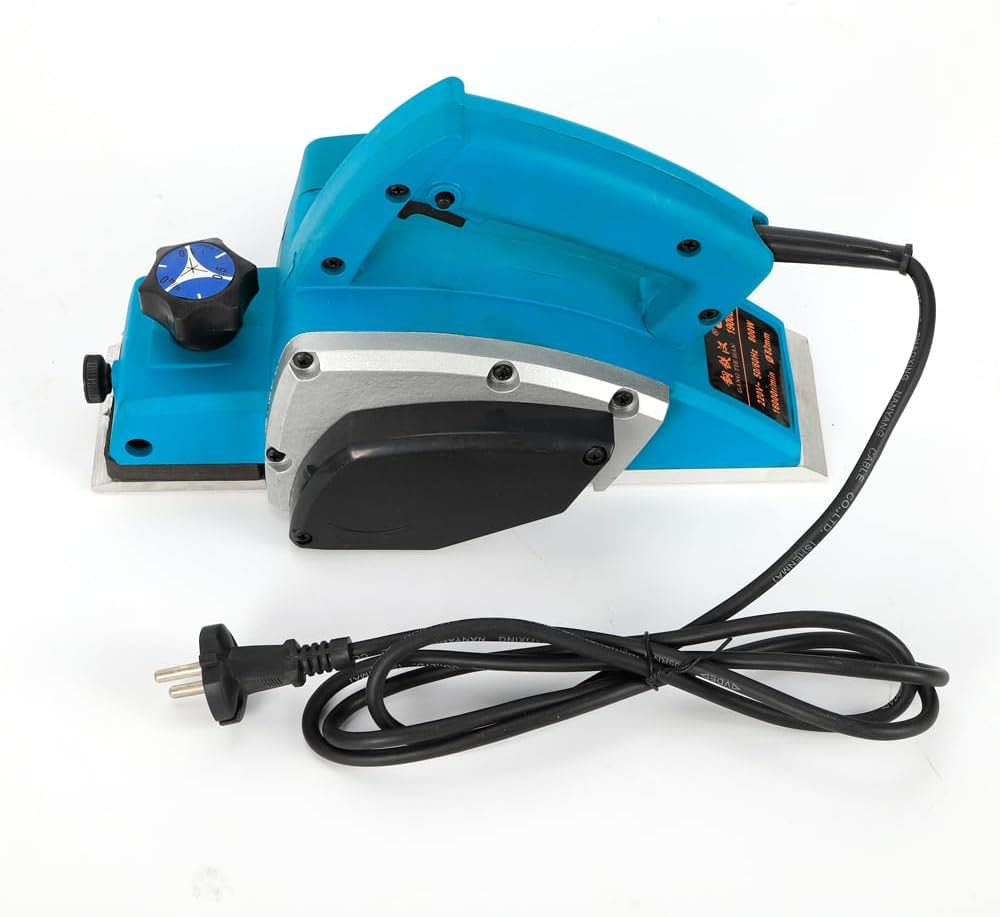 800W Holzhobel Elektrohobel mit Führung Lineal Hobelbreite 82 mm Einstellbare Schnitttiefe Selbstspe