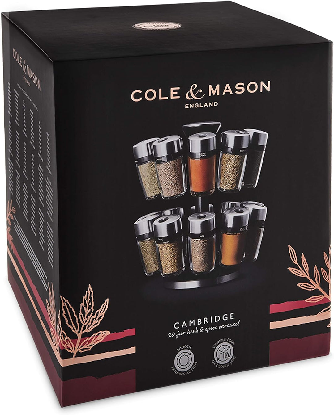 Cole & Mason H121809 Cambridge Gewürzregal & H59408G Derwent Edelstahl Salz und Pfeffer Mühle, 2er S
