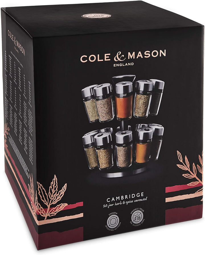 Cole & Mason H121809 Cambridge Gewürzregal & H59408G Derwent Edelstahl Salz und Pfeffer Mühle, 2er S