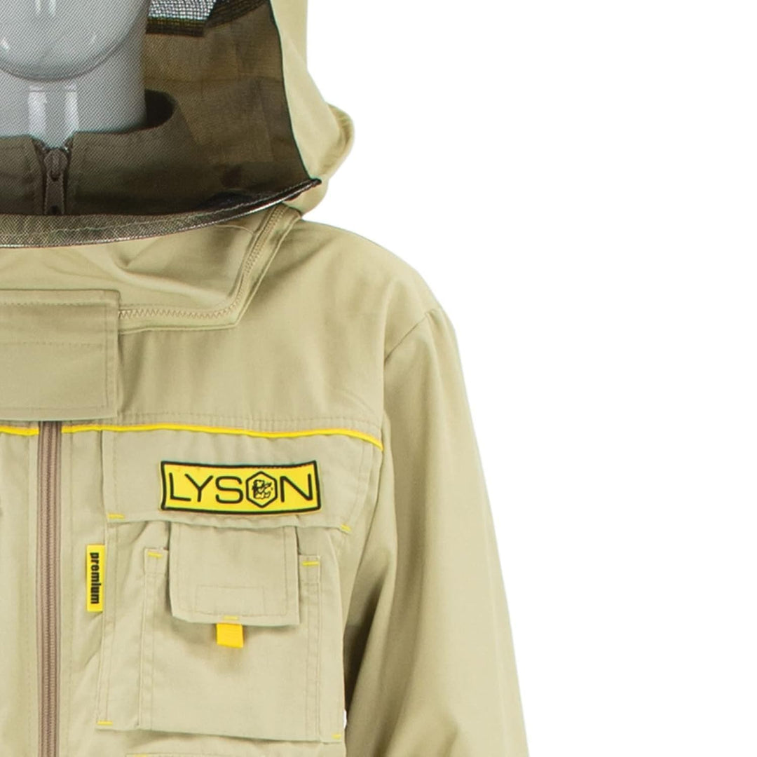 LYSON Imkerbluse mit abnehmbarem Hut/Imkerjacke mit Handstulpen mit Daumenloch Unisex Imkerbluse bel