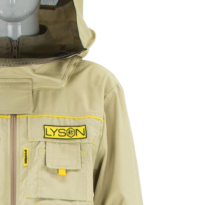 LYSON Imkerbluse mit abnehmbarem Hut/Imkerjacke mit Handstulpen mit Daumenloch Unisex Imkerbluse bel