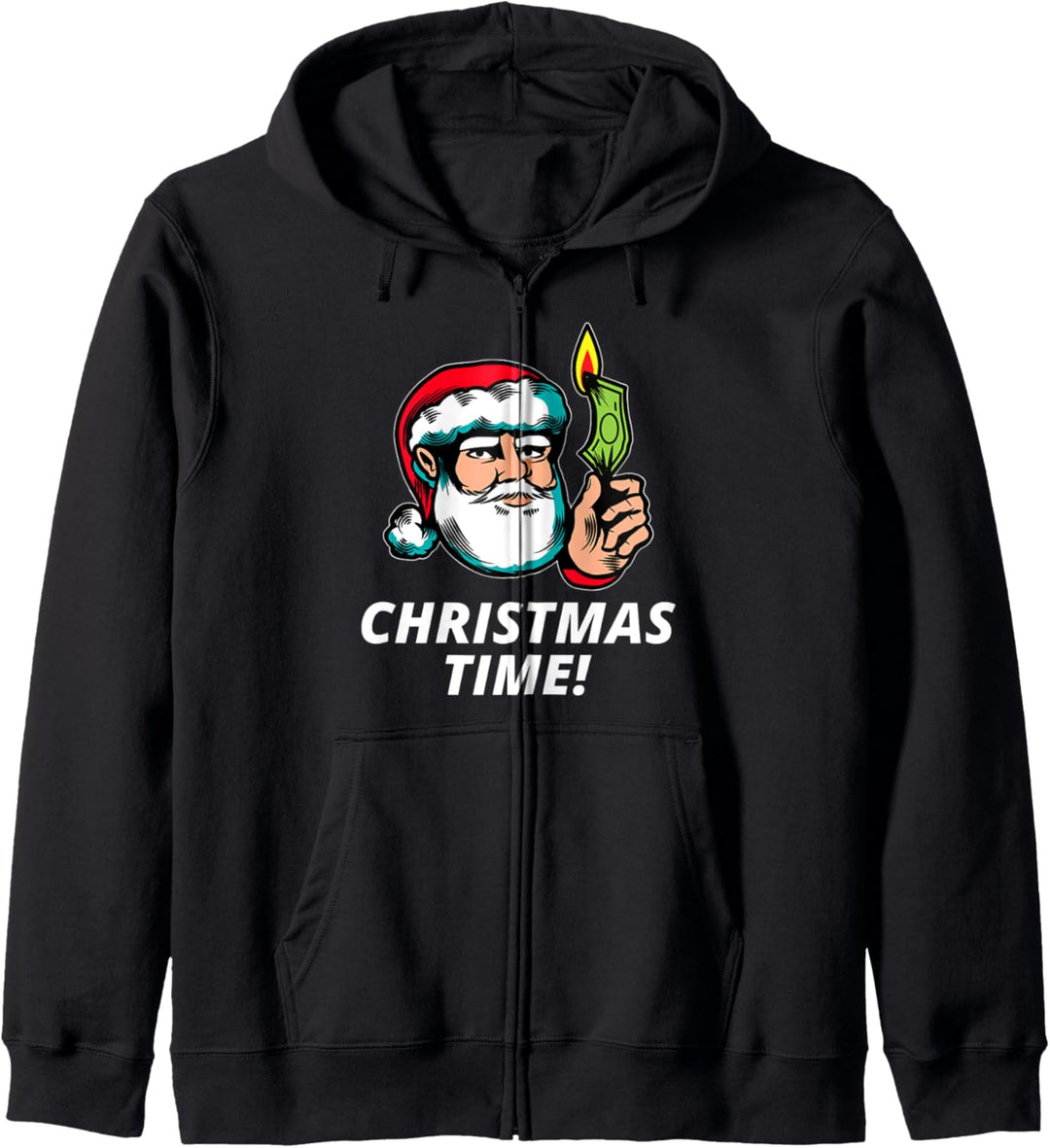 Weihnachtszeit lustige Weihnachtsmann brennende Kapuzenjacke