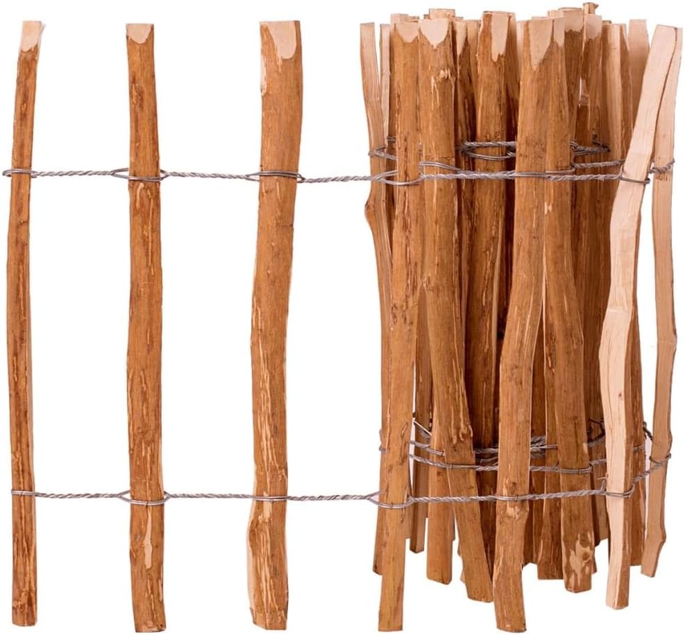 vidaXL Staketenzaun Haselnussholz 60x500cm Haselnusszaun Rollenzaun Lattenzaun 60 x 500 cm, 60 x 500