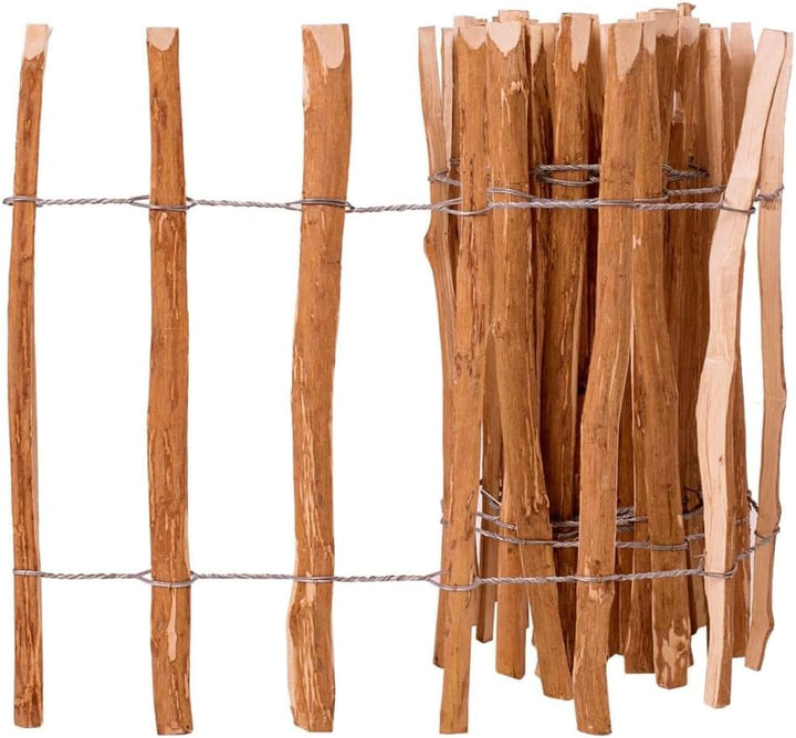 vidaXL Staketenzaun Haselnussholz 60x500cm Haselnusszaun Rollenzaun Lattenzaun 60 x 500 cm, 60 x 500