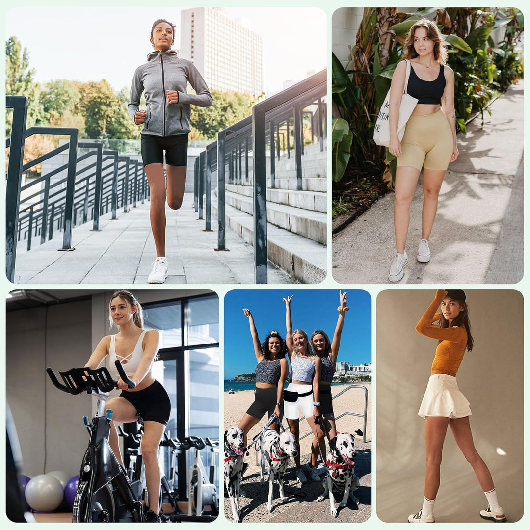 DDOBB Radlerhose Damen Kurze Shorts Sporthose Leggings Blickdicht High Waist Shorts Elastisch Unterh