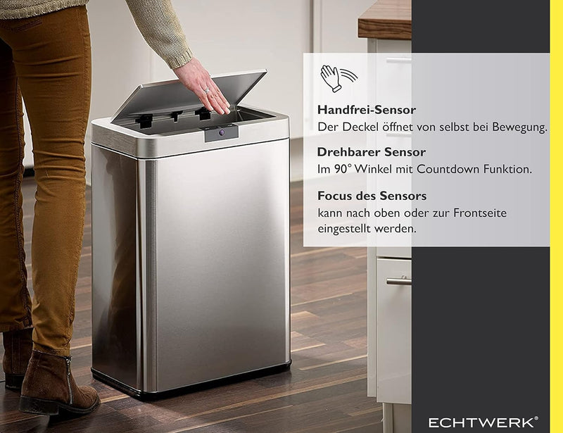 Echtwerk Sensor-Abfalleimer, Mülleimer Sensor, Touchless Abfalleimer, elektrischer Müllbehälter, Inf