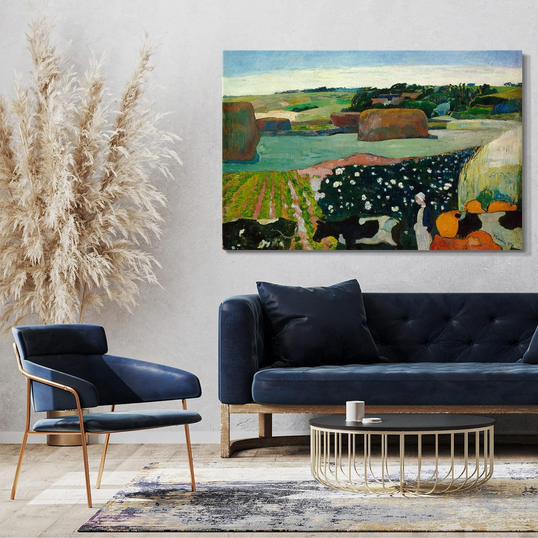 Leinwand (80x60cm): Paul Gauguin - Heuhaufen in der Bretagne 80x60 cm, 80x60 cm