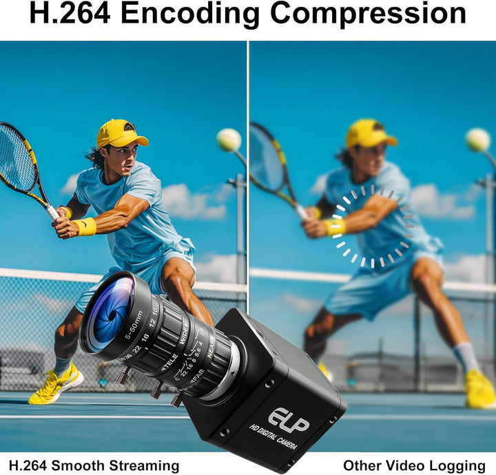ELP 4K HDMI USB 3.0 Simultanausgangskamera, H.264 High Speed 60fps, Low-Light-Farb-Webcam mit Lich