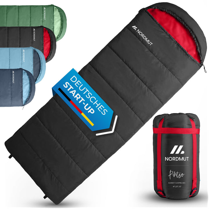 NORDMUT® Deckenschlafsack Erwachsene mit Zwei-Wege YKK-Reissverschluss – kleines Packmass & Ultralei