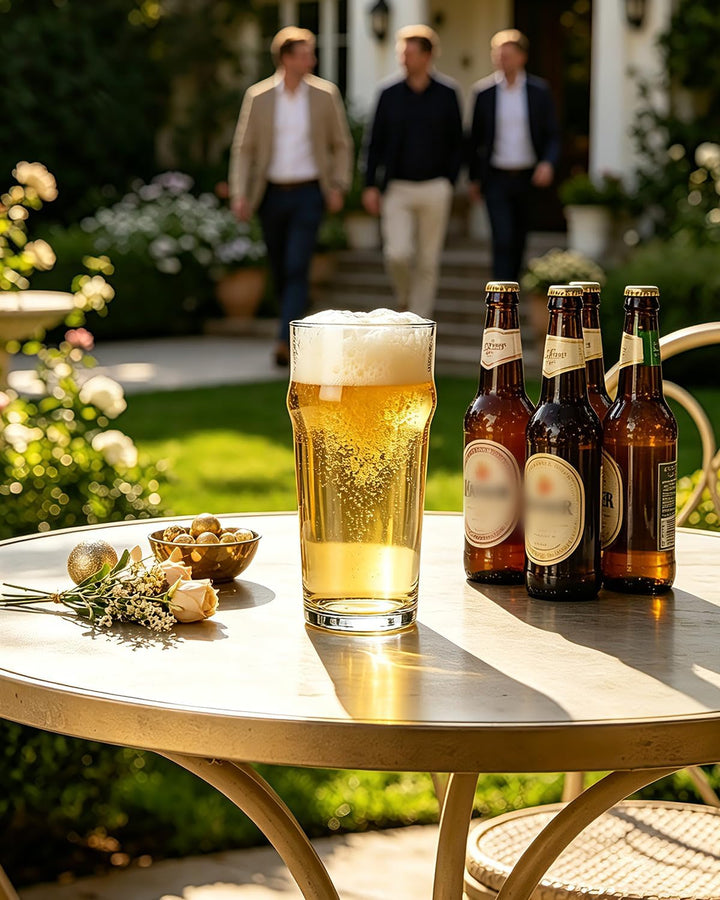 Biergläser, 590 ml, britisches Bierglas, klassisches Design, 4 Stück, einfach im Schrank zu stapeln