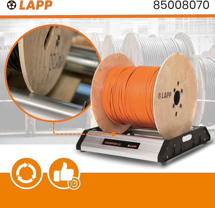 Lapp 85008070 Kabeltrommel Abroller bis 52cm - Trommelabroller Profi | Robuste Abrollvorrichtung f6c