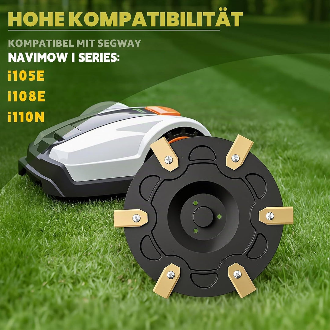 Messerteller + 6 Stück Klingen + 6 Schrauben, Mähroboter Messerscheibe Kompatibel mit Segway Navimow