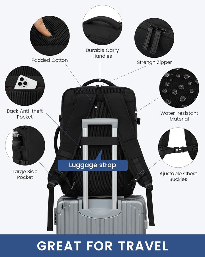 LOVEVOOK Handgepäck Rucksack 45x36x20 für Easyjet, Reiserucksack Herren Damen Flugzeug Klein Tasche