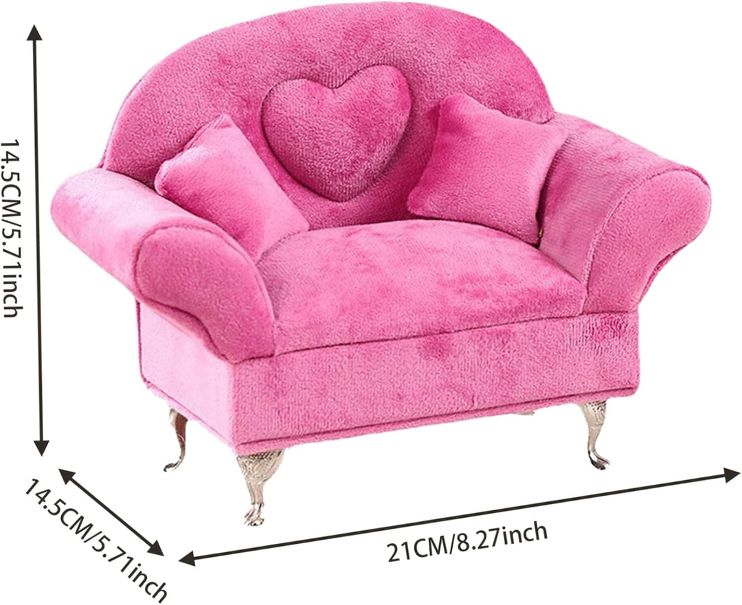 Wedhapy Möbel im Massstab 1/6 Schmuckschatulle Fach zum Öffnen Sofa Form Möbel im Massstab 1/6 samti
