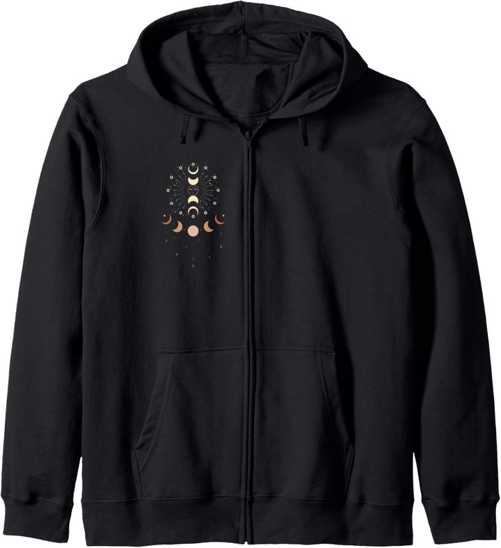 Okkultes Symbol mit Sonne, Mond, magisches spirituelles Kapuzenjacke
