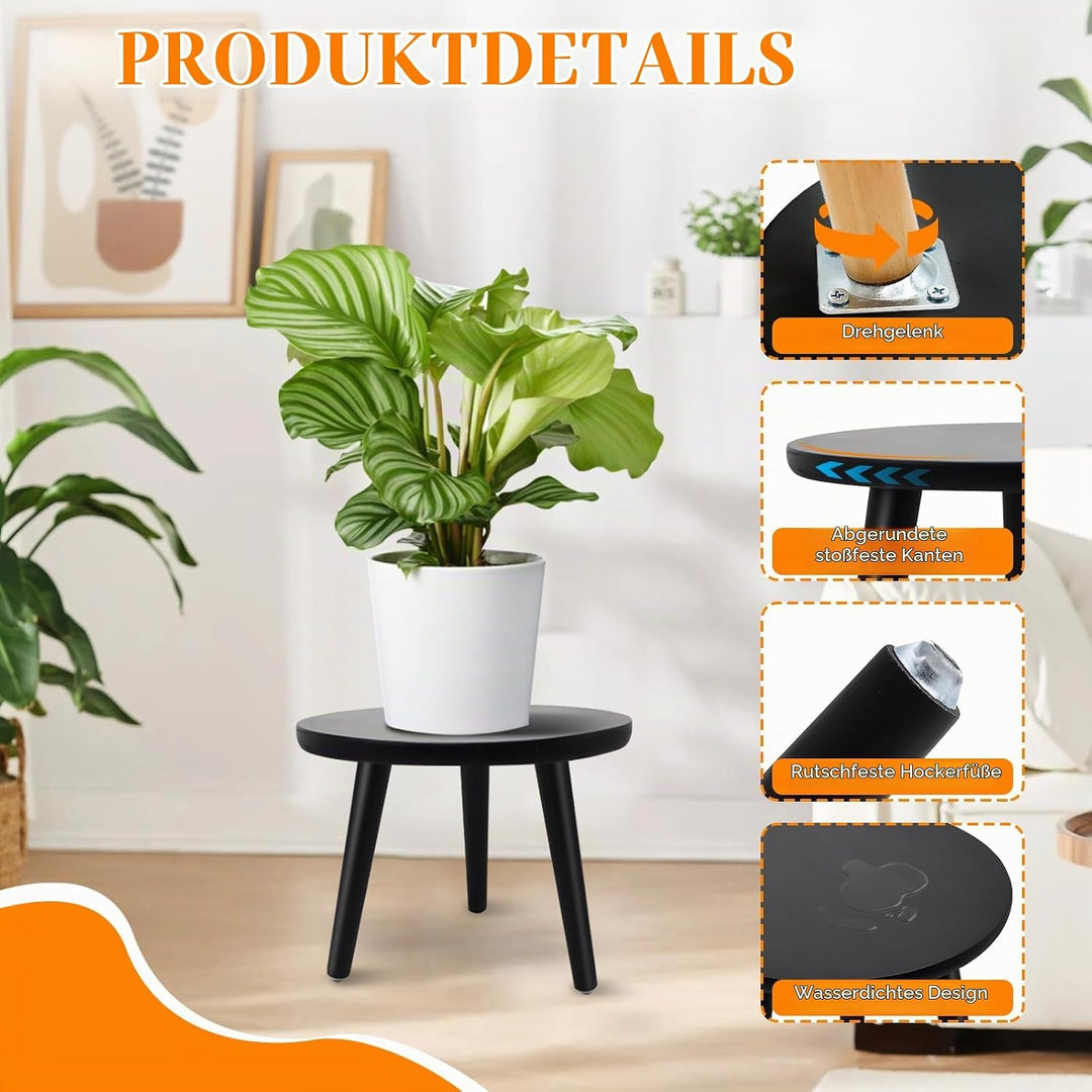 Blumenständer Holz, Rundschreiben Pflanzenständer Hoch, Dreibein Pflanzenregal Indoor für Pflanzen,