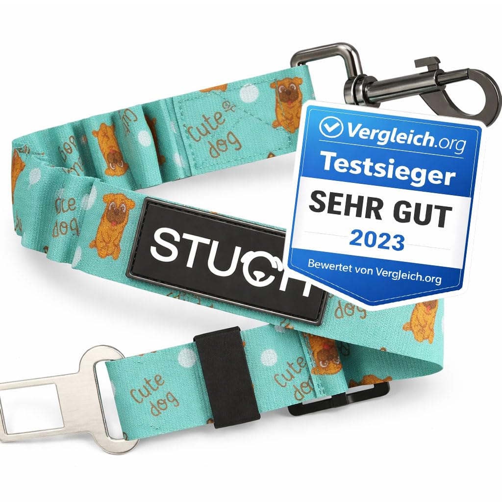 STUCH Universeller Bungee Sicherheitsgurt für Hunde & Katzen - Passend für alle Hunderassen & Autoty