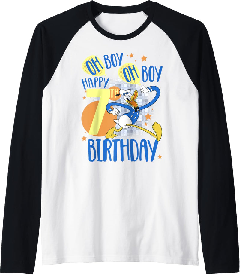 Disney Donald Duck Alles Gute zum 7. Geburtstag Oh Junge Oh Junge Raglan