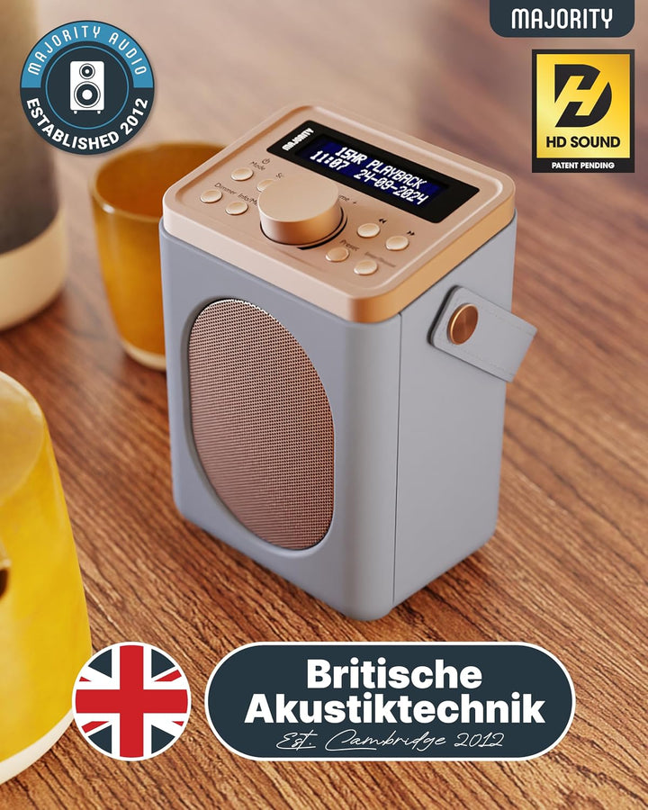 MAJORITY Little Shelford DAB Plus Radio | Küchenradio UKW mit Bluetooth | Radio Batteriebetrieben mi