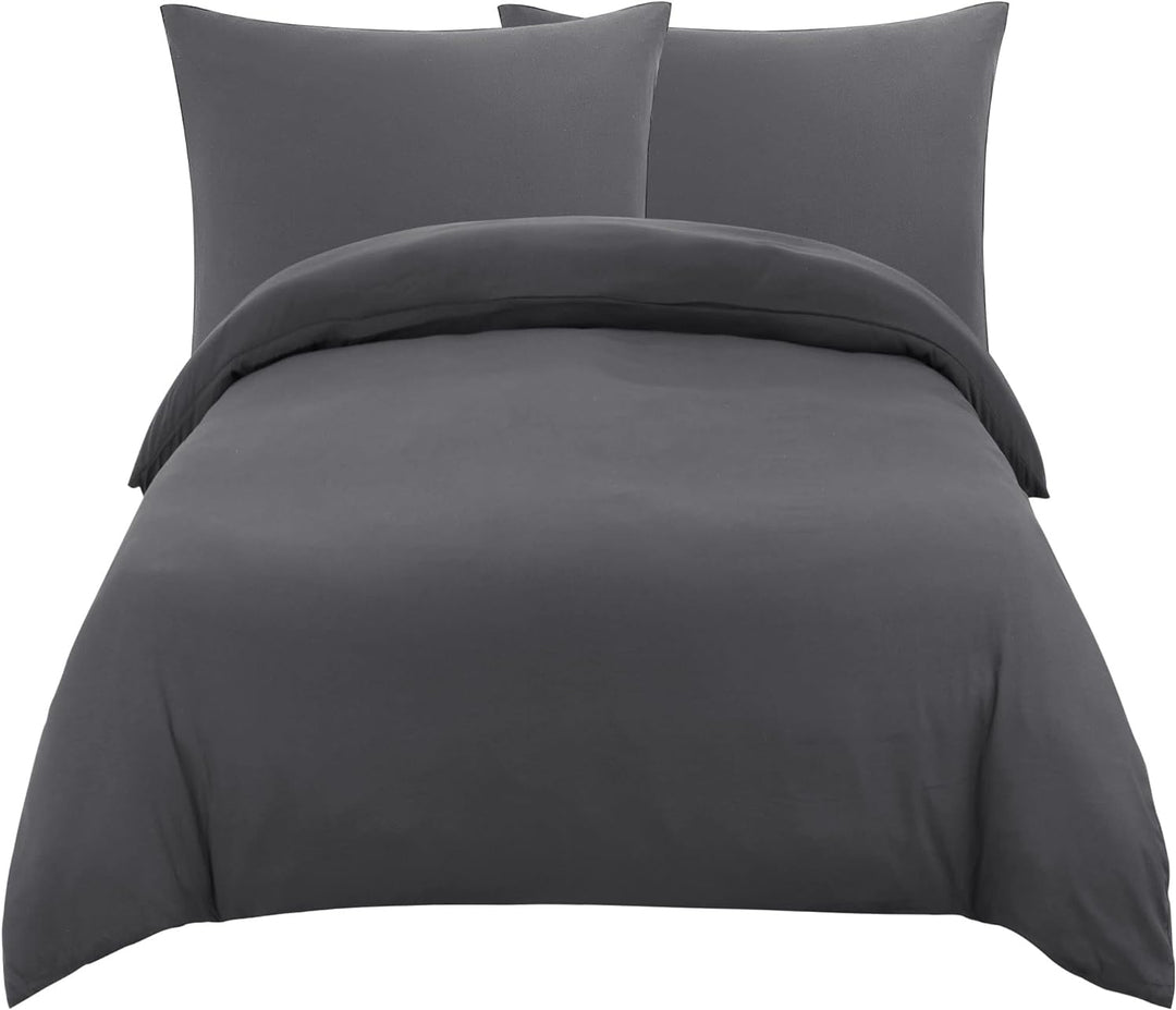 PiccoCasa 3 teilig Bettwäsche 135x200cm Mikrofaser Bettwaesche Set Modern Weicher Bettbezüge + 2 Kis