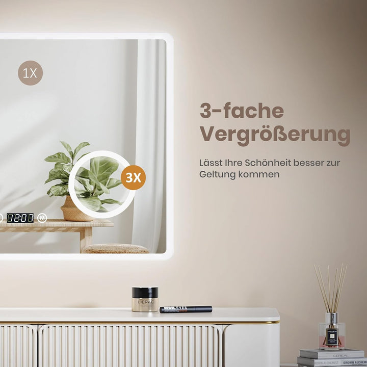EMKE® LED Badspiegel Lichtspiegel LED Spiegel Wandspiegel mit Touch-Schalter Badspiegel mit Beleucht