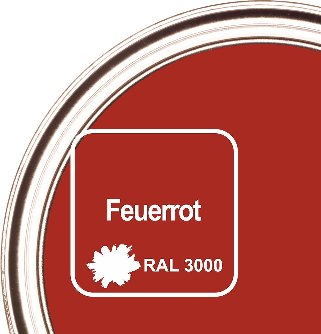 CAIRCON Metalllack Metallfarbe seidenmatt für Metall Stahl Eisen - Feuerrot 2,5L Feuerrot 2.5 l (1er
