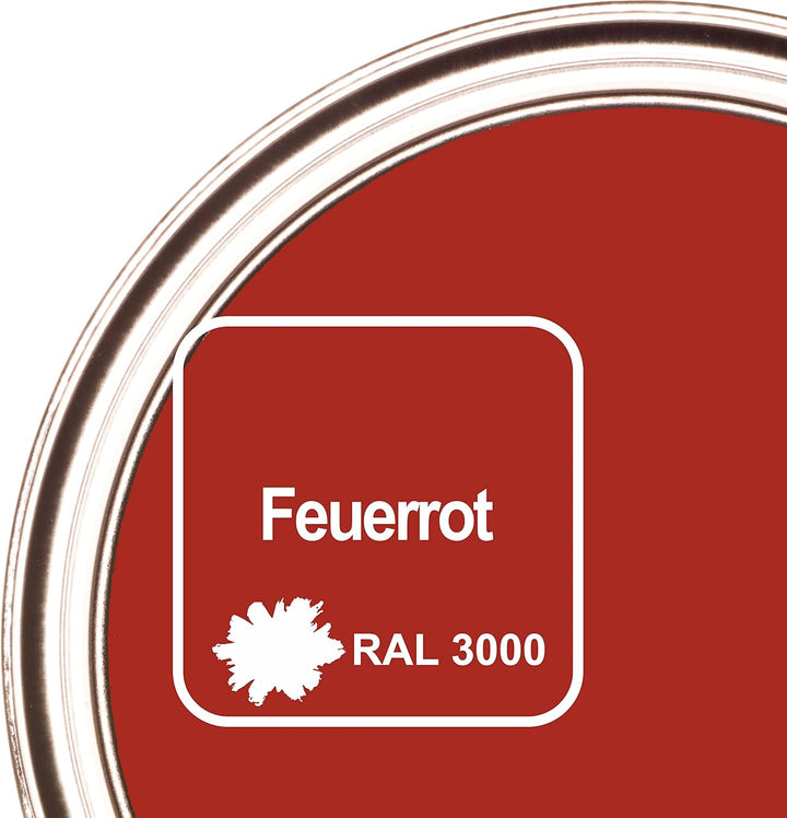 CAIRCON Metalllack Metallfarbe seidenmatt für Metall Stahl Eisen - Feuerrot 2,5L Feuerrot 2.5 l (1er