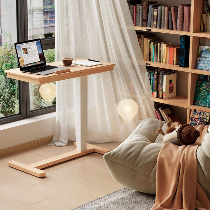 YQJJGL Massivholz-Beistelltisch mit Rollen, mobiler Stehtisch, 80 × 40 cm grosse Tischplatte, verste