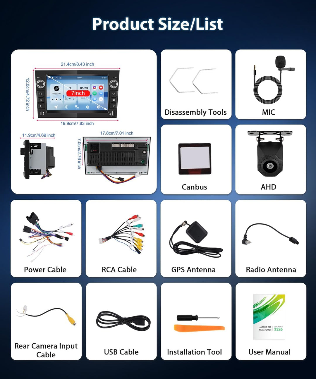 Carplay Autoradio für Opel Corsa Combo Astra Antara Signum 2000-2011, 4GB+64GB Car Stereo mit Androi