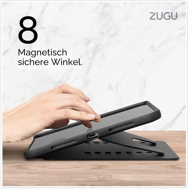 ZUGU iPad 10.9 Hülle 2022 10. Generation, schlanke Schutzhülle 8 Winkel-Ständer magnetisch, Stifthal