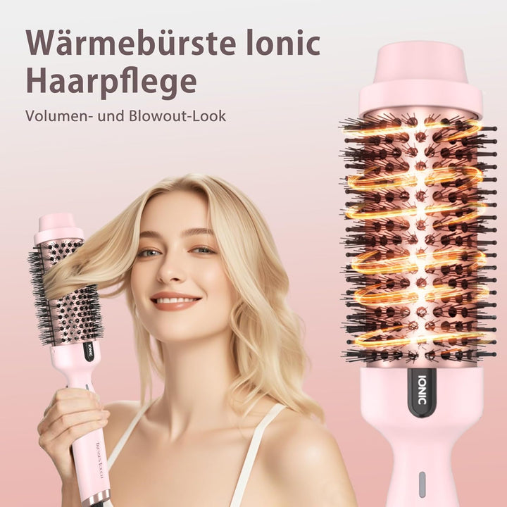 Thermobürste, 1.77 Inch Stylingbürsten Negativ-Ionen, Wärmebürste Rundbürste mit 2 Temperaturstufen,