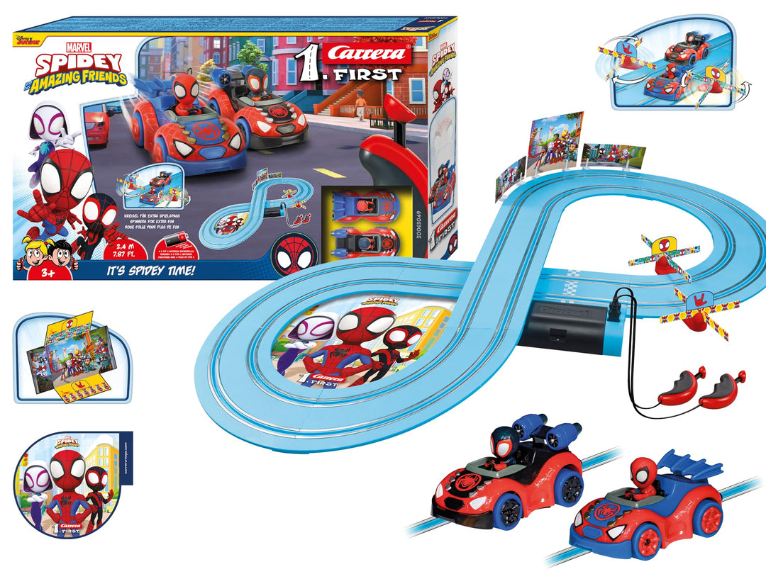 Carrera - 20063049 - Carrera First I Spidey Web Spinners Rennbahn-Set I Auto für Rennbahn | Rennbahn